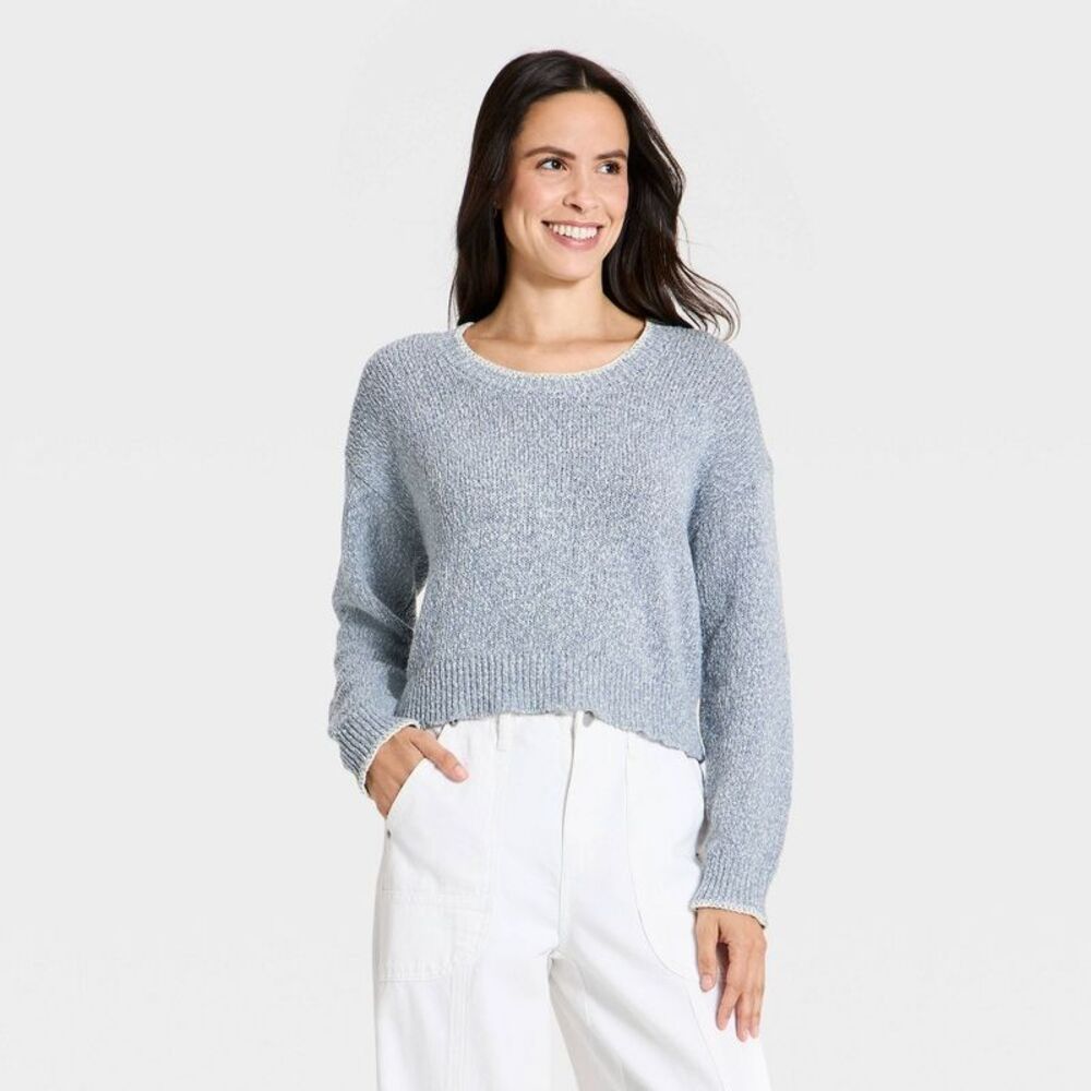 Universal Thread Light Blue Knit V-Neck Sweater